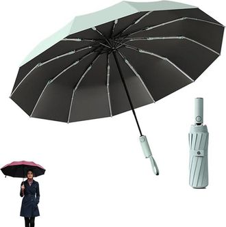 Generic Brellux Umbrella, 264-Rib Waterproof and Windproof Compact Travel Umbrella with Strong Fiberglass Frame, Automatic Folding UV-Protection Umbrellas for