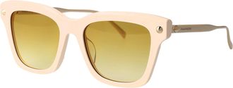 Alexander McQueen Womens Sunglasses Ivory-Gold-Yellow Metal Ivory/gold/yellow