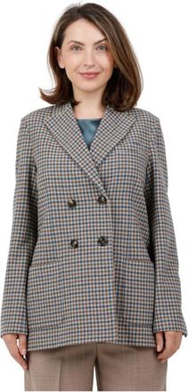 Circolo 1901 Giacca doppio petto in lana e cashmere - Dames - Blazers - Veelkleurig - 2XL - Wol - Jassen