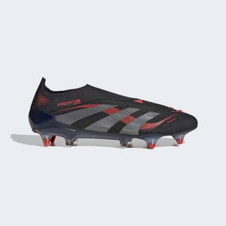 adidas adidas Performance Unisex Predator Elite Laceless Soft Ground Boots - Black/Dark Grey - Size UK 12.5