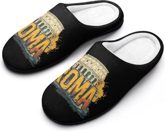 Generic ItalyRoma Womens Cotton Slipper Comfortable Cozy Plush Slippers Anti-Skid Indoor House Closed Toe Shoes