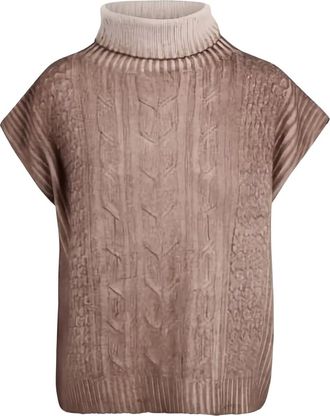 Ploumanac'h cap-sleeve turtleneck sweater - Brown