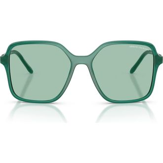 A|X Armani Exchange 53mm Butterfly Sunglasses in Shiny Opal Teal /Green at Nordstrom