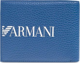 Emporio Armani Portafoglio in pelle con logo - Blu