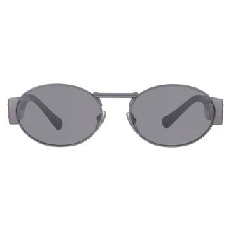 Versace Grey Mirror Silver Oval Unisex Sunglasses VE2264 10016G 56