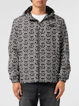 Philipp Plein Giacca a vento con cappuccio e logo Hexagon monogram