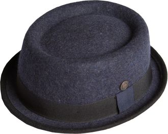 Dasmarca Indigo Wool Felt Winter Porkpie Hat L