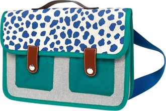 Herm&egrave;s Blue Green Brown Toile H Leather Backpack (Pre-Owned)