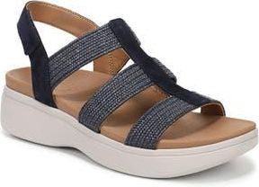Vionic Sabrina Fisherman Platform Sandal in Navy Blazer Leather And Suede at Nordstrom Rack, Size 6.5