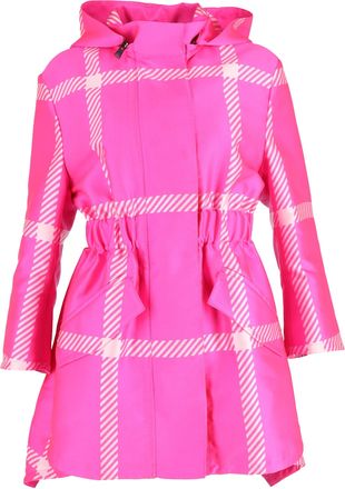 Fendi Pre-owned Womens Pop Tartan Raincoat with Hood in Pink - Size EU 40 (Womens)