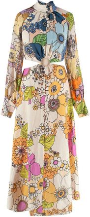 Alemais Floral Linen Cut Out Dress Size XS