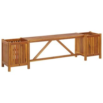 vidaXL Garden Bench with 2 Planters 59.1x11.8x15.7 Solid Acacia Wood, 46344