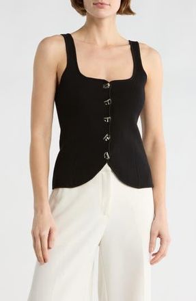 NSR Button Front Sweater Tank in Black at Nordstrom Rack, Size X-Large