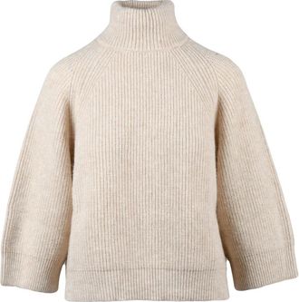 PESERICO English Rib Sweater - Dames - Coltruien - Beige - S - Wol - Truien & Vesten