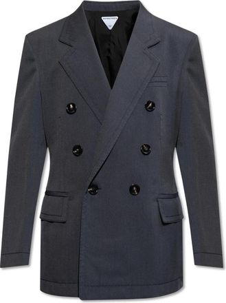Bottega Veneta Wollen blazer - Heren - Blazers - Blauw - L - Wol - Jassen