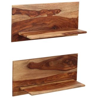vidaXL Estantes De Pared 2 Uds Madera Maciza De Acacia 58x26x20 Cm Vidaxl