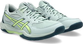 Asics Hallenschuh ASICS GEL-ROCKET 12, Herren, Gr. 46,5, lichen rock, tranquil teal, Synthetik, Schuhe Hallenschuh, besonders geeignet f&uuml;r Handball und Voll