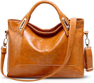 Nicole & Doris Nicole&Doris Fashion Women Tote Handbags Shoulder Bag Messenger Large Waterproof PU Leather Brown