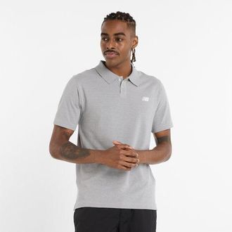New Balance Uomo Cotton Pique Polo in Grigio, Cotone, Taglia S