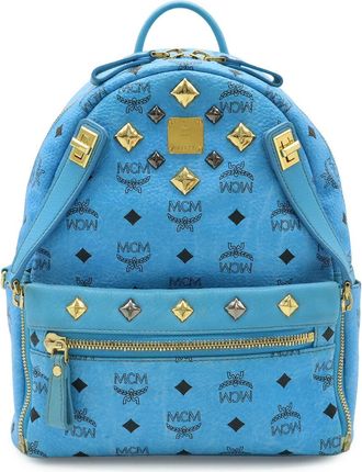 MCM Dual Stark Backpack PVC/Leather Blue