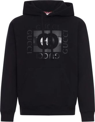 Gucci logo-print hoodie - men - Cotton - S - Black