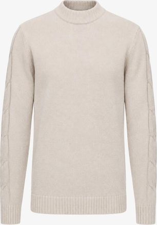 Gentiluomo Cable Sleeve Sweater | Beige
