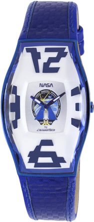 Chronotech Mens White Dial Blue Band Watch - One Size