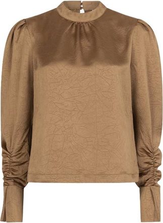 Dante6 Dames, Blouses & Shirts, Bruin, Maat: L Satijn