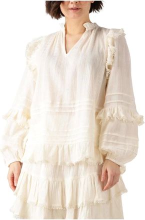 Ibana Dames, Blouses & Shirts, Beige, Maat: L Viscose