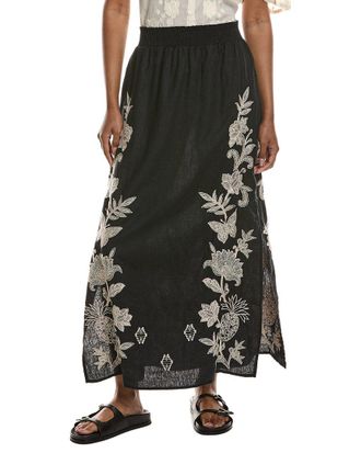 Johnny Was High Slit Linen Maxi Skirt