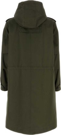 Valentino Garavani Mens Army Green Cotton Trench Coat Exterior