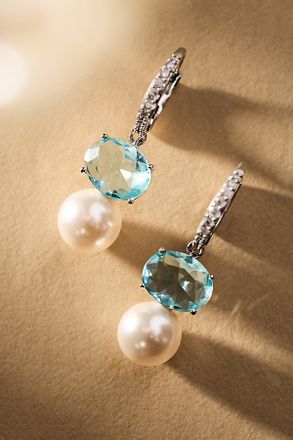 Nadri Crystal Pearl Drop Earrings