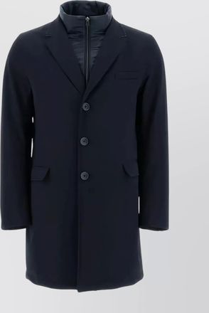 Herno notch lapel long sleeve flap pocket coat