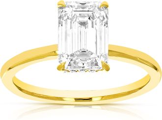 Vir Jewels 2 cttw Emerald Lab Grown Diamond Engagement Solitaire Ring in 14K Yellow Gold For Women