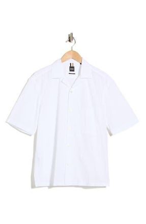 BOSS Lars Short Sleeve Button-Up Shirt in White at Nordstrom Rack, Size Xx-Large Regular