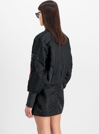 Alpha Industries Bomberjacke ALPHA INDUSTRIES Waisted MA-1 W, Damen, Gr. L, schwarz, Obermaterial: 100% Nylon; Futter: 100% Nylon; F&uuml;llung: 100% Polyester, Jacken Bomb