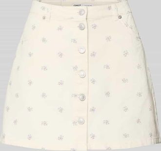 Only Ausgestellter Mini-Rock aus reiner Baumwolle Modell NAOMI in Offwhite, Gr&ouml;&szlig;e XL