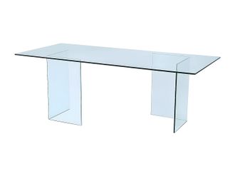 Vente-Unique Mesa de comedor COLEDON - 8 cubiertos - Cristal templado