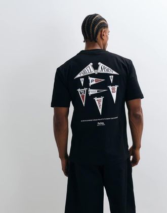 Parlez Clothing T-shirt con stampa grafica sul retro nera-Nero