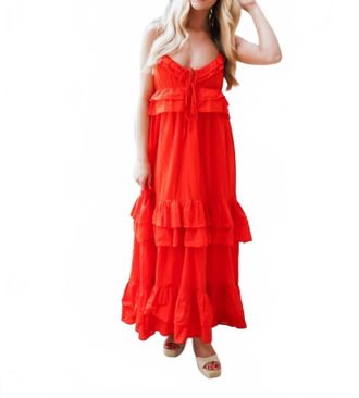 Show me your Mumu Freya Maxi Dress In Rouge Red