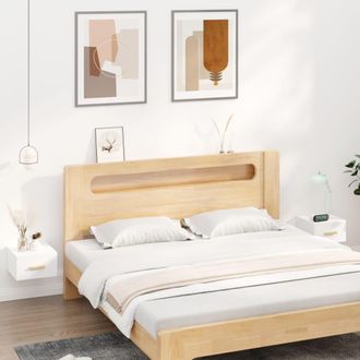 vidaXL Mesitas De Noche De Pared 2 Uds Blanco 35x35x20 Cm Vidaxl