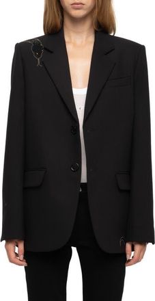 Zadig&Voltaire Vanille Strss Snake Blazer in Black at Nordstrom, Size 34