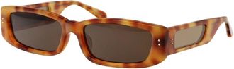 Linda Farrow Talita Zonnebril - Dames - Zonnebrillen - Bruin - 54 MM - Accessoires