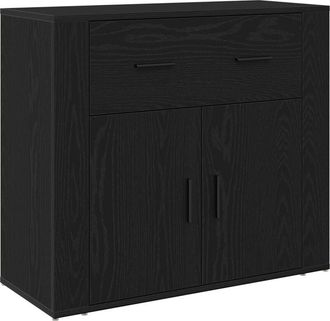 vidaXL Vidaxl - Sideboard with Drawer Black Oak 80 x 33 x 70 cm Engineered wood