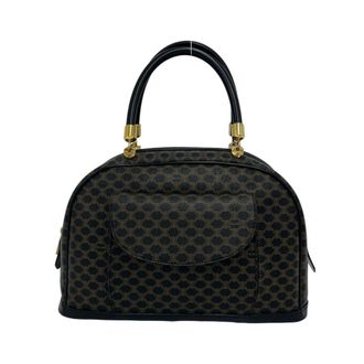 Celine Black Brown Leather Pvc Boston Bag Handbag Tote Bag (Pre-Owned)