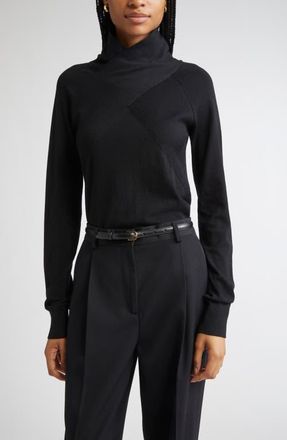Toteme Merino Wool Crossover Sweater in Black at Nordstrom, Size Xx-Small