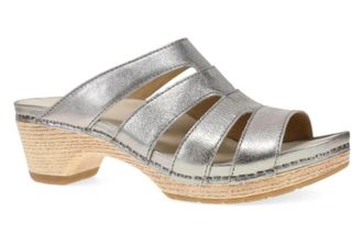 Dansko Womens Lyndi Metallic Sandal In Platino