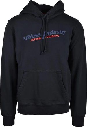 Diesel Black Hooded Cotton Sweatshirt