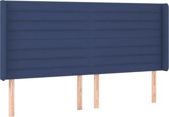 vidaXL Cabecero Con Orejas De Tela Azul 183x16x118/128 Cm Vidaxl
