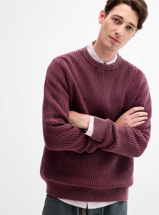 Le 31 Mens Muted ribbed sweater